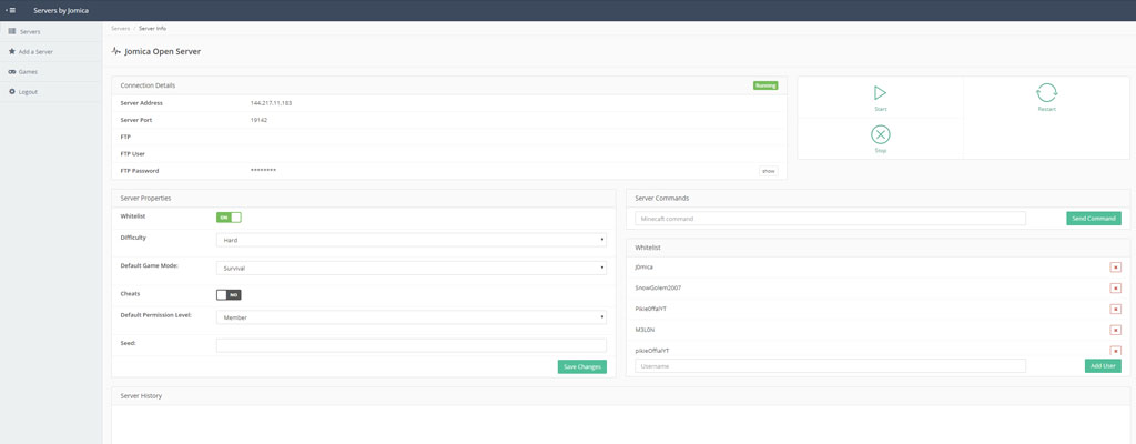 Servers By Jomica Minecraft Server Hosting